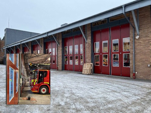 Leverans av vikport till brandstation!